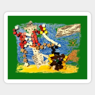 Skeleton Pirates (5yo's Board Game Mosaic) Magnet